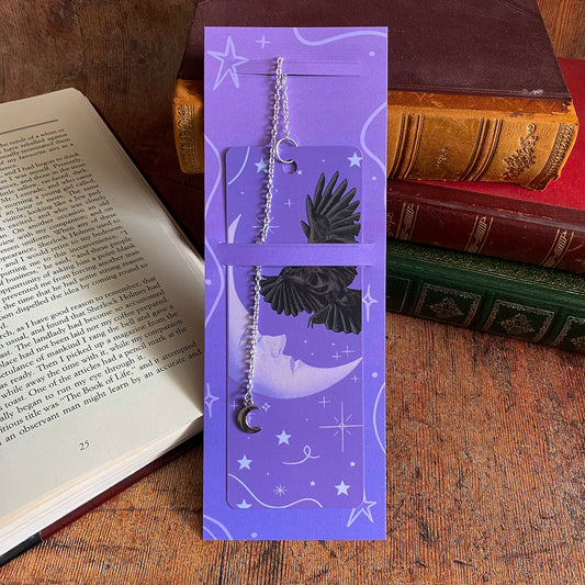 Moon and Raven Chain Bookmark
