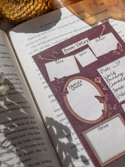 4x6 Book Review Post-it Notepad | Dark Academia