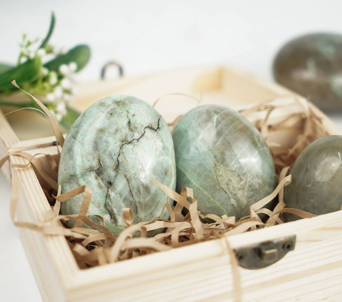 Green Moonstone Palm Stone - Embrace Intuition & Peace