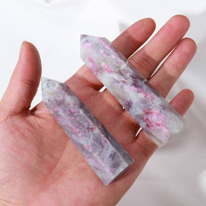 Natural Plum Tourmaline Crystal Obelisk Tower Point