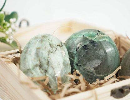 Green Moonstone Palm Stone - Embrace Intuition & Peace