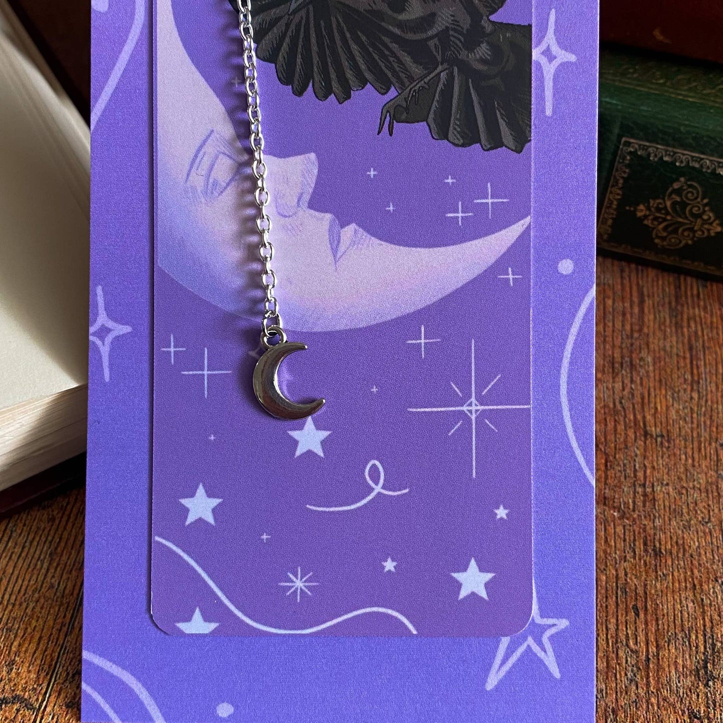 Moon and Raven Chain Bookmark
