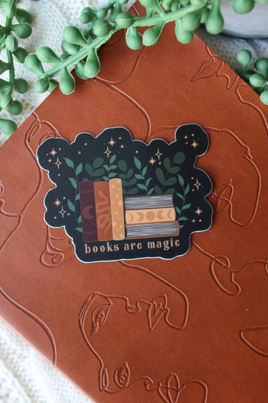 Books Are Magic Vinyl Waterproof Sticker | Bookish Sticker