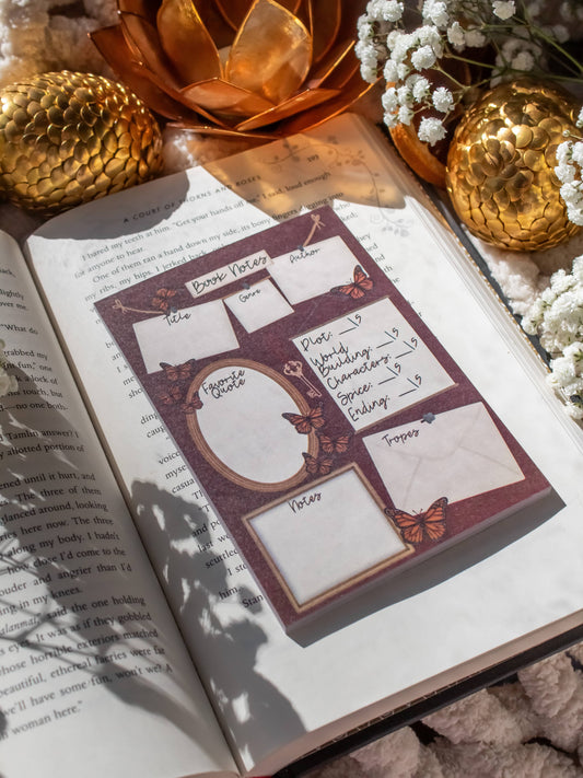 4x6 Book Review Post-it Notepad | Dark Academia